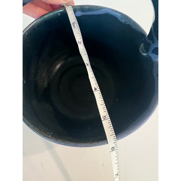 Rare Vintage Richard Sanderson Toad Hill Pottery NH Blue Bowl w Handle JL - Picture 8 of 10